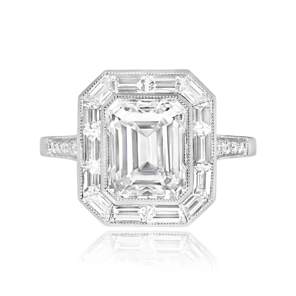 Platinum Kunzite and Diamond Ring