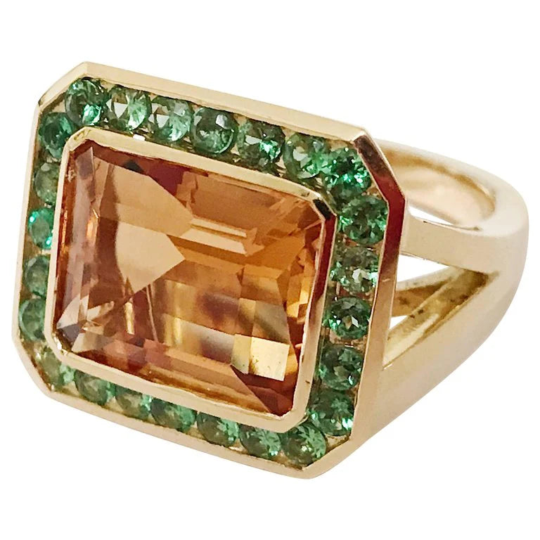 Blue Topaz Emerald Cut Statement ring