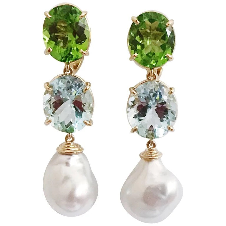 Medium GUM DROP™ Earrings with Deep Citrine and Pink Topaz and Diamonds