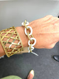 18kt Yellow Gold and Onyx Link Bracelet