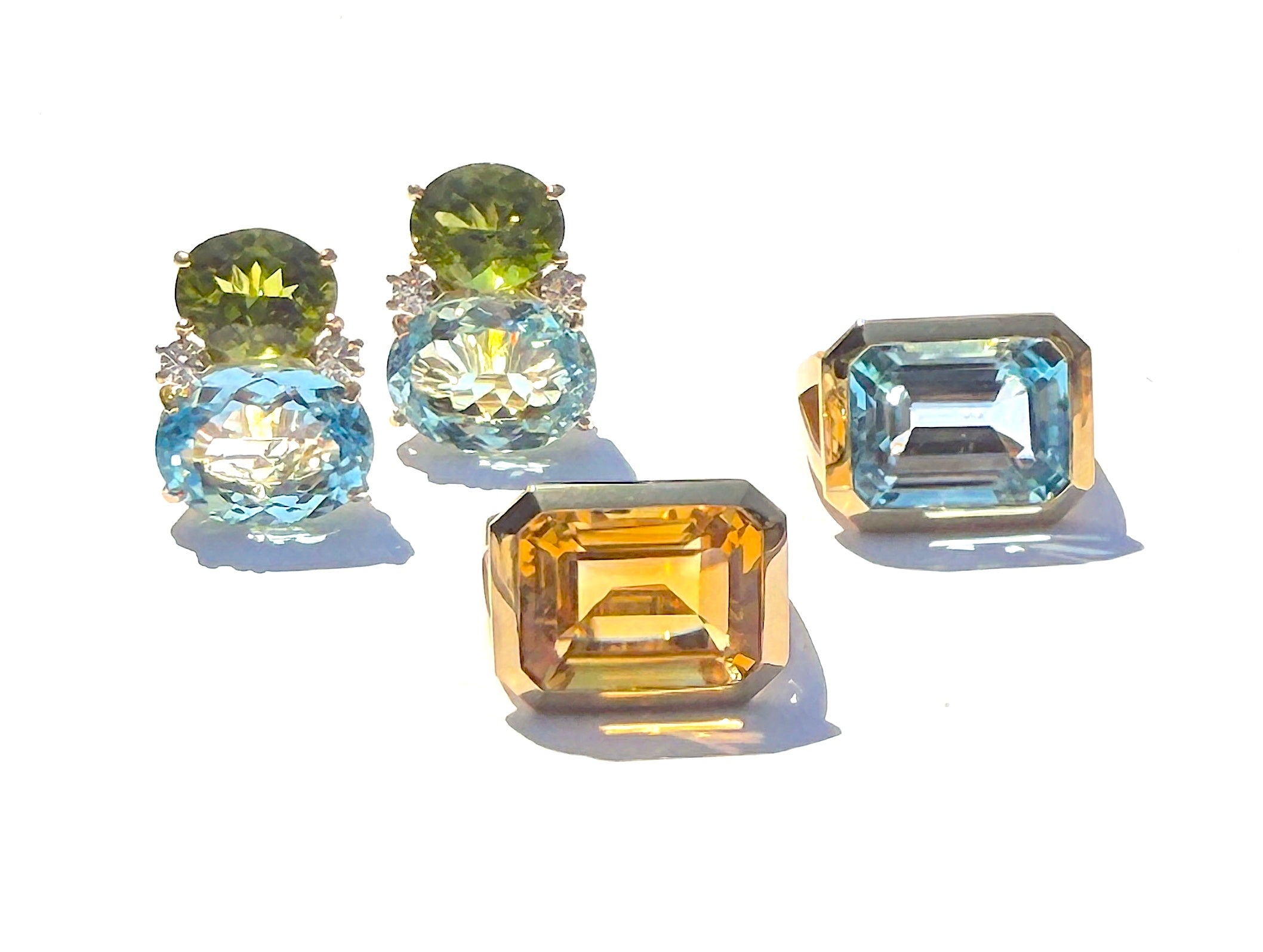 Blue Topaz Emerald Cut Statement ring