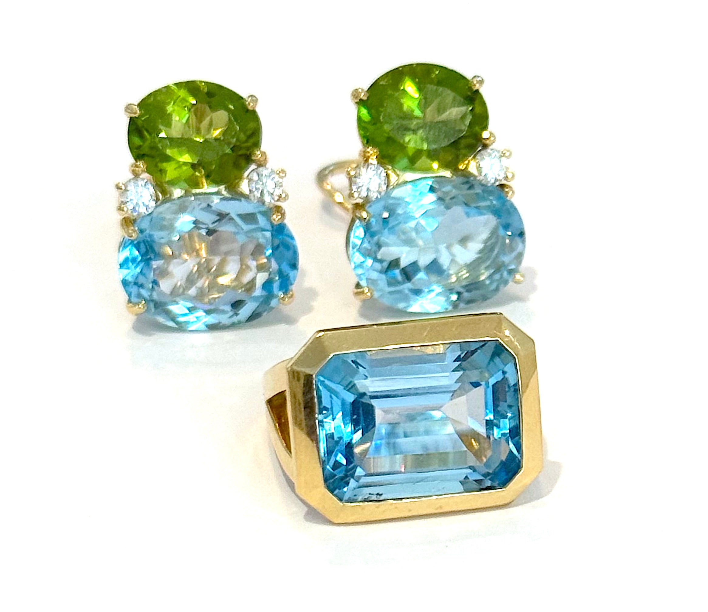 Blue Topaz Emerald Cut Statement ring