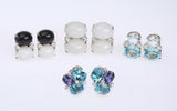 Medium GUM DROP™ Earrings with Onyx and White Jade and Diamonds