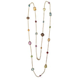 Elegant Multi Color Blue Topaz Necklace on twisted Link chain