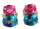 Medium GUM DROP™ Earrings with Peridot and Iolite and Diamonds