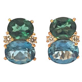 Floral motif diamond drop earring on wire with Euro backs