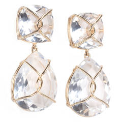 Beautiful Platinum and Diamond Cluster drop earrings with Euro Back