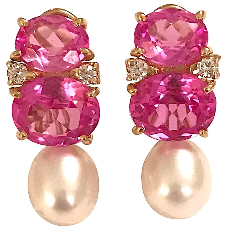Medium 18kt Yellow Gold GUM DROP™ Two Toned Pink Topaz