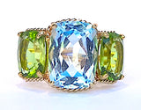 Small GUM DROP™ Ring with Blue Topaz Citrine and Diamonds