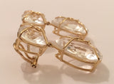 Beautiful Platinum and Diamond Cluster drop earrings with Euro Back