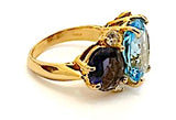Large GUM DROP™ Ring with Citrine and Amethyst and Diamonds