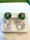 18kt Yellow gold Wrapped Drop Earrings with Rock Crystal and Blue Topaz