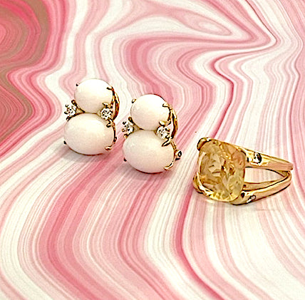 Grande GUM DROP™ Earrings with Garnet and Cabochon Garnet and Diamonds