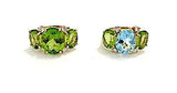 Small GUM DROP™ Ring with Blue Topaz Citrine and Diamonds