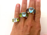 Small GUM DROP™ Ring with Blue Topaz Citrine and Diamonds