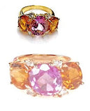 Small GUM DROP™ Ring with Blue Topaz Citrine and Diamonds