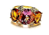 Small GUM DROP™ Ring with Blue Topaz Citrine and Diamonds