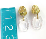 Elegant Gold and Rock Crystal Drop Earring  A. Clunn