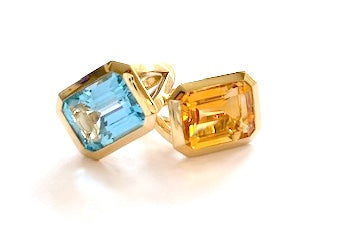 Blue Topaz Emerald Cut Ring