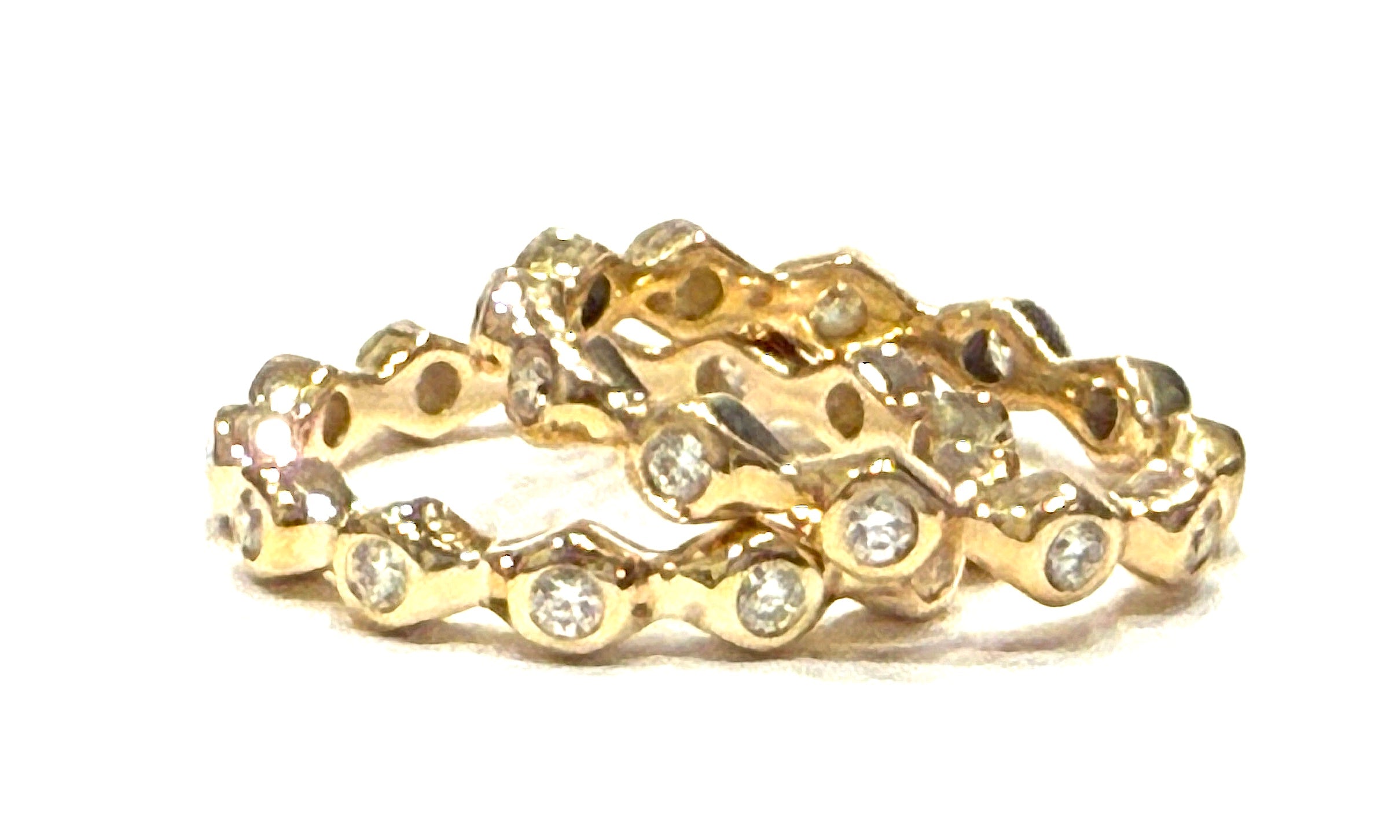 18kt Diamond Stacking Bubble Ring
