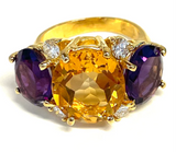 Large GUM DROP™ Ring with PERIDOT and Diamonds