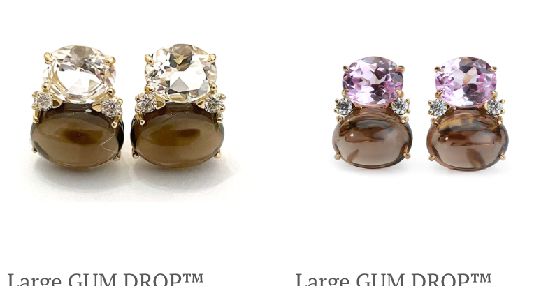 ADELE Large GUM DROP™ Earrings with Citrine and Smokey Topaz and Diamonds