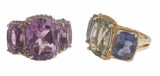 Medium 18 Karat Yellow Gold GUM DROP™  Ring with Peridot and Blue Topaz - Without Diamonds
