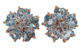Rose Gold Bezel Set Dark Blue Topaz with Surrounding Pink Sapphire Ring