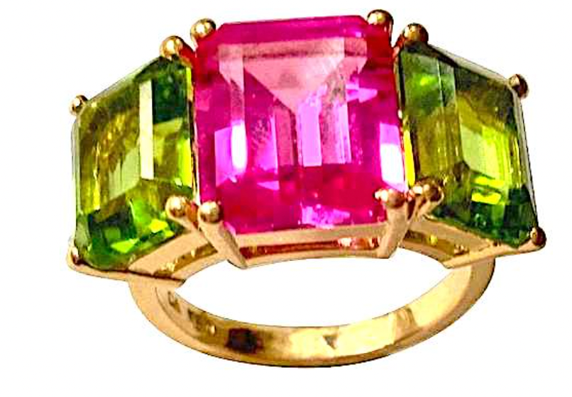 Blue Topaz Emerald Cut Ring