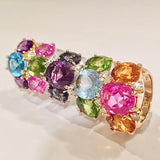 Floral motif diamond drop earring on wire with Euro backs