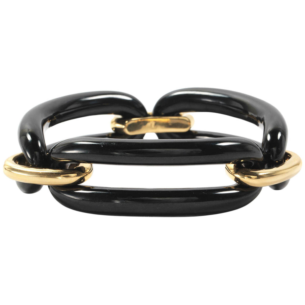 18kt Yellow Gold and Onyx Tassel Ring with Diamonds