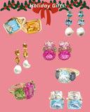 Elegant Three-Stone Drop Earring with Oval Citrine and Baroque Pearl