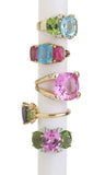 Large GUM DROP™ Ring with Blue Topaz Iolite and Diamonds