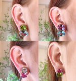 Large GUM DROP™ Earrings with Cabochon Turquoise and Diamonds