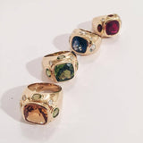 Bonheur Ring with Citrine, Amethyst and Pale Amethyst Domed Ring
