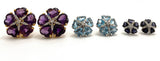 18kt Yellow Gold Large Sand Dollar Earring with Amethyst and Diamonds
