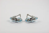 Blue Topaz and Iolite Pebble Earrings