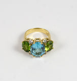 Large GUM DROP™ Ring with Citrine and Amethyst and Diamonds