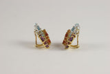 18kt White gold Three Flower Cluster Earring