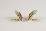 18kt White gold Three Flower Cluster Earring