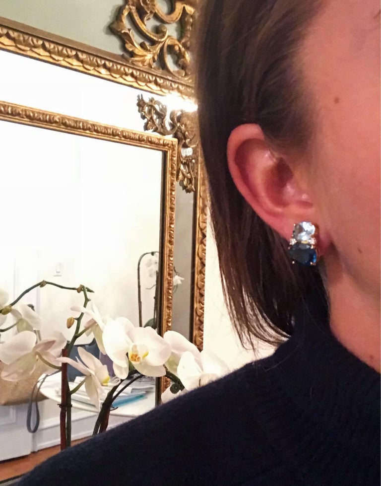 Medium GUM DROP™ Earrings with Peridot and Iolite and Diamonds