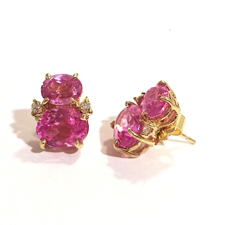 Mini  GUM DROP™  Earrings with Iolite, Amethyst and Diamonds