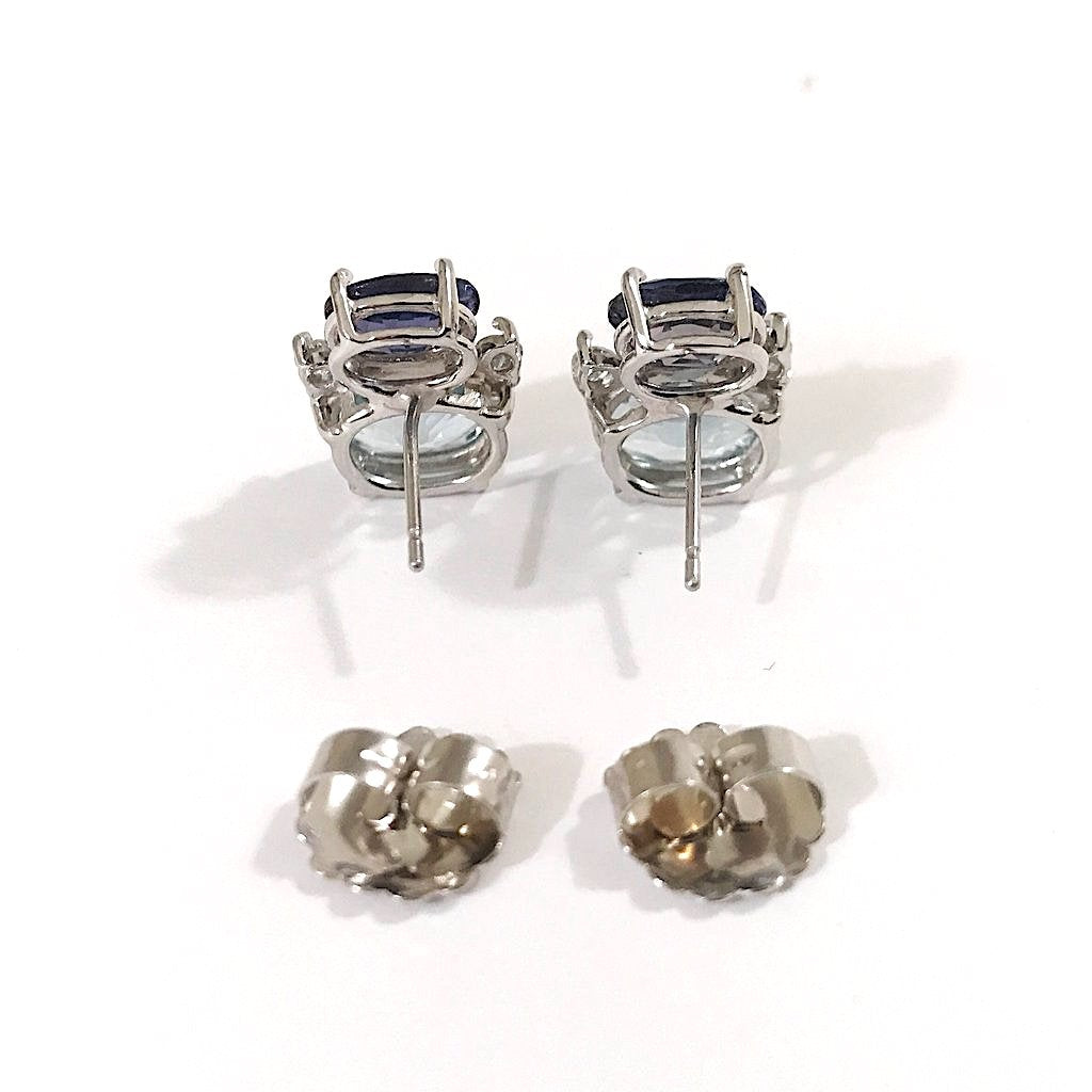 Mini  GUM DROP™  Earrings with Iolite, Amethyst and Diamonds