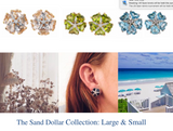 18kt Yellow Gold Large Sand Dollar Earring with Amethyst and Diamonds