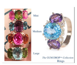 Elegant Three Stone Garnet Ring with Gold Rope Twist Border
