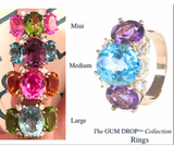 Medium 18kt White Gold GUM DROP™  Ring with Morganite and Amethyst