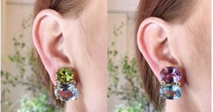 Grande GUM DROP™ Earrings with Cabochon Turquoise and Diamonds