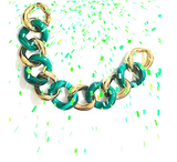 18kt Malachite and Gold Link Bracelet