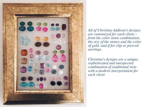 18kt Yellow Gold Cushion Rope Twist Border Earring with Citrine and Smoky Topaz