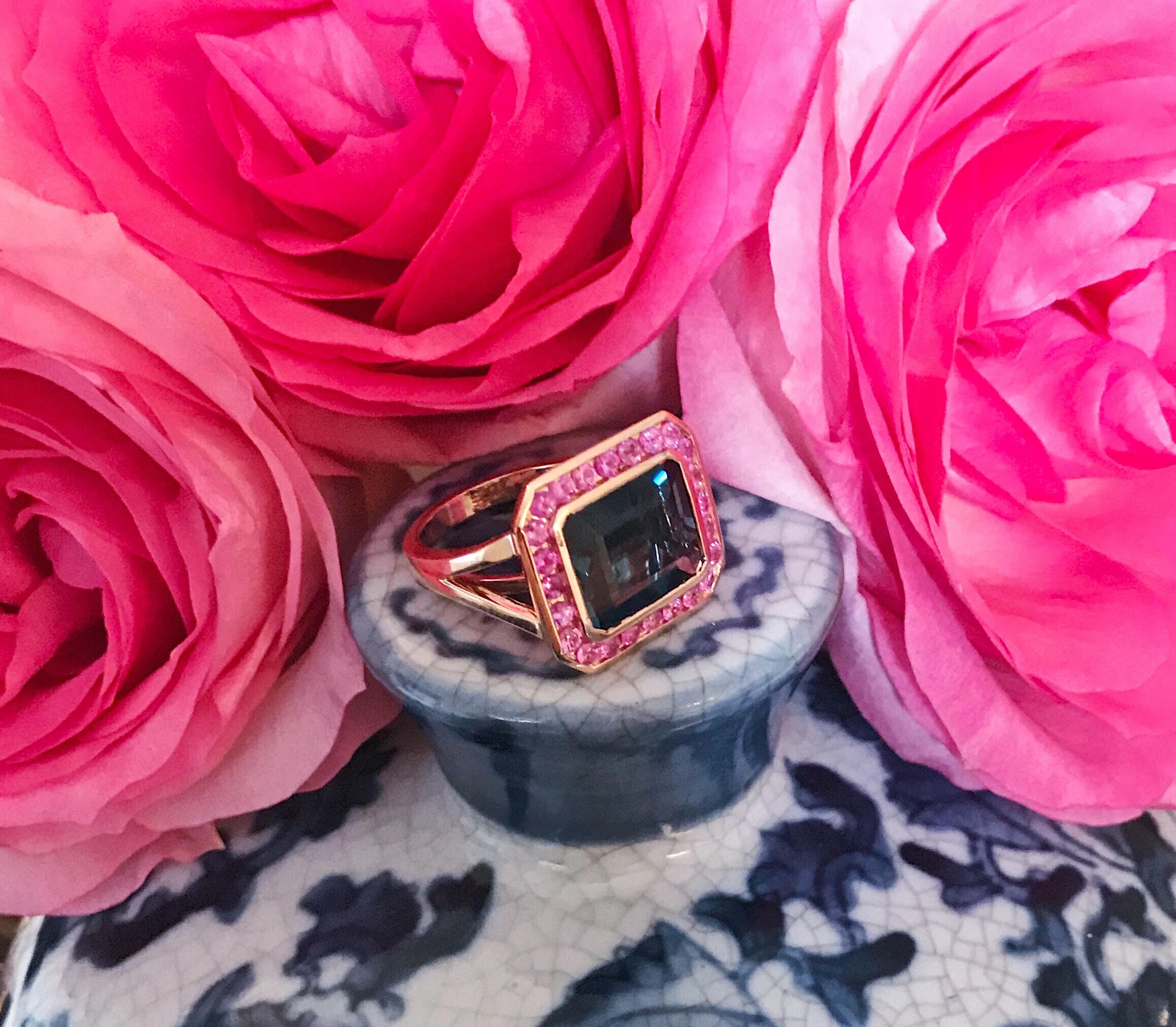 Blue Topaz Emerald Cut Ring